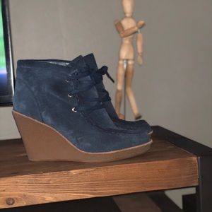 Suede Wedge Booties